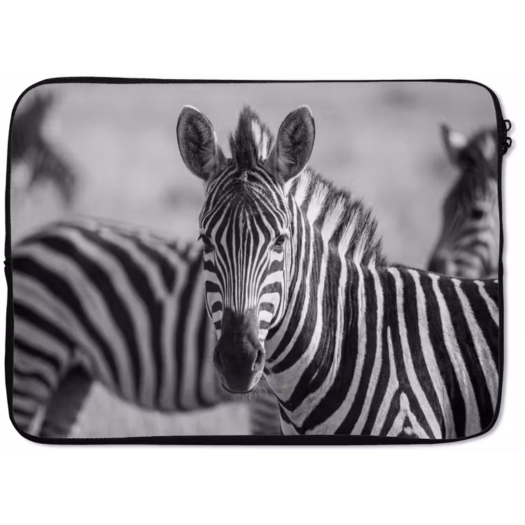 Laptophoes - Zebra's - Zwart - Wit — 1