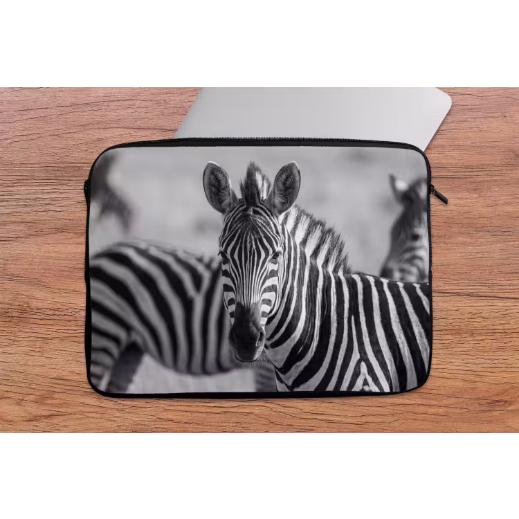 Laptophoes - Zebra's - Zwart - Wit — 2