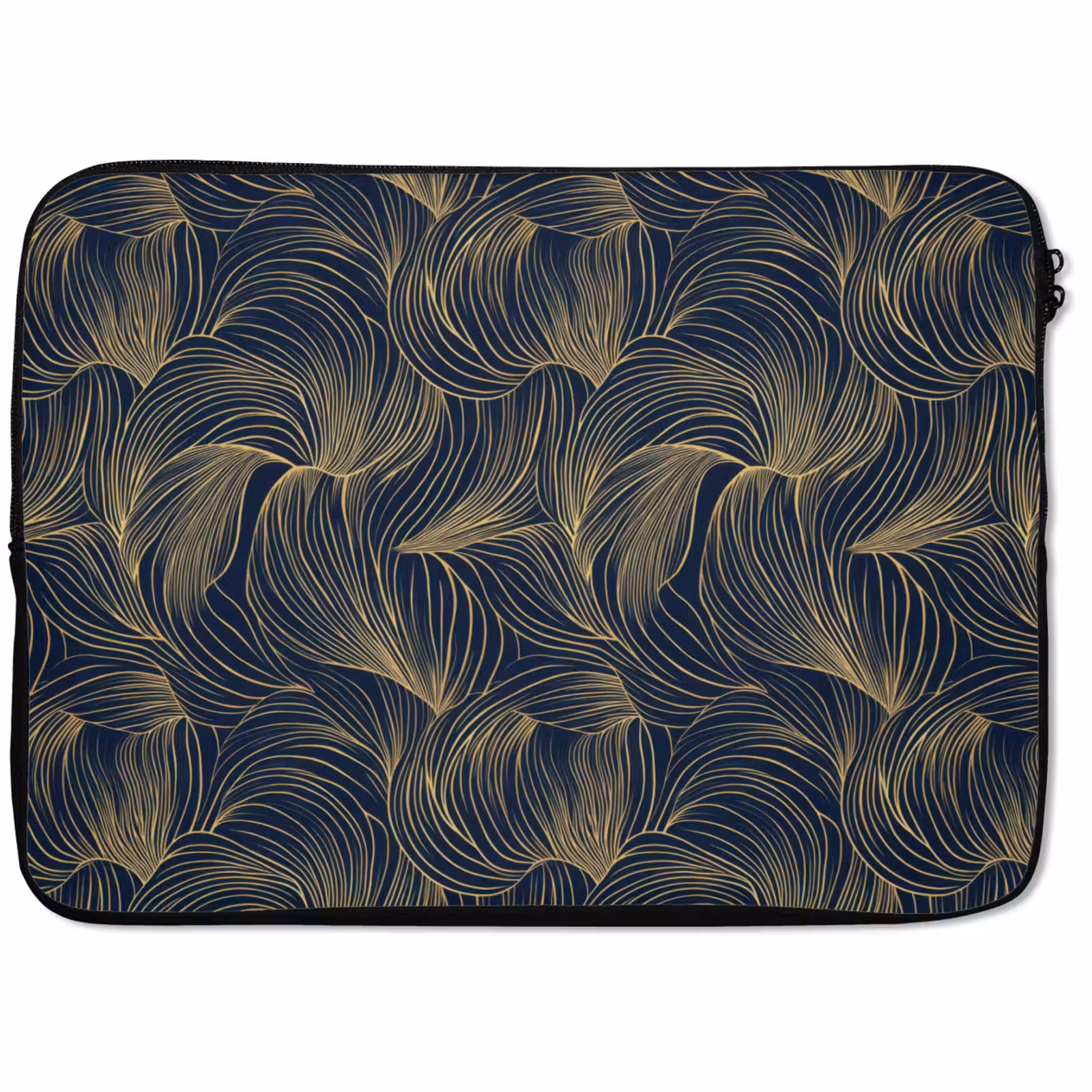 Laptophoes - Abstract - Lijnen - Blauw - Goud — 1