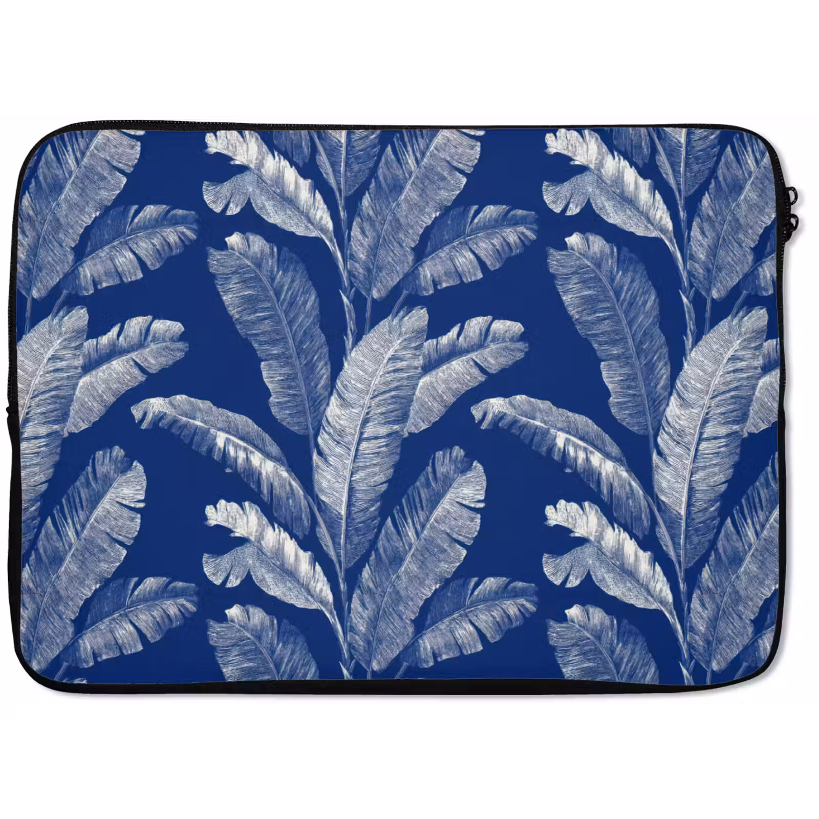 Laptophoes - Blad - Palm - Blauw — 1
