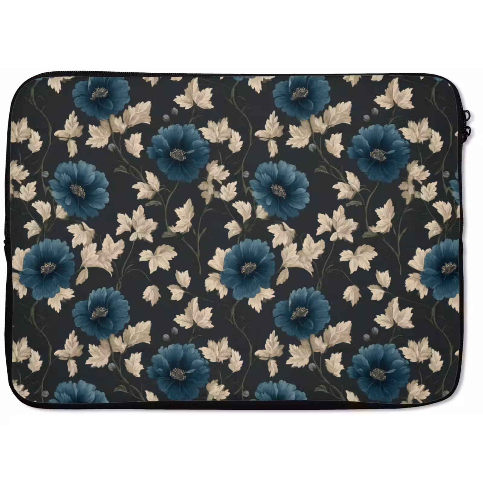 Laptophoes - Botanisch - Bloemen - Blauw — 1