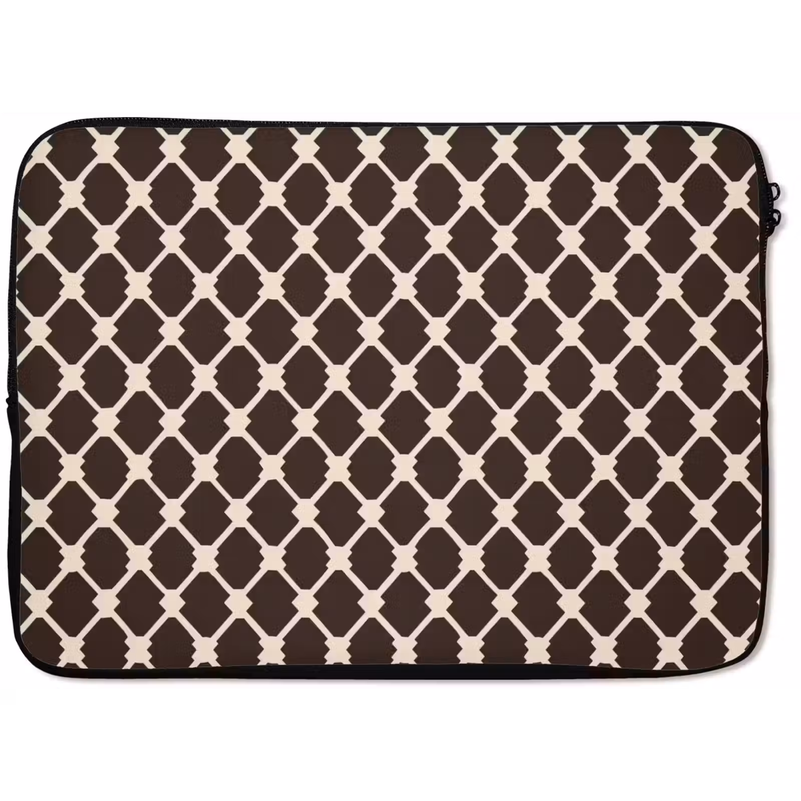 Laptophoes - Bruin - Ruitpatroon - Geometrisch — 1