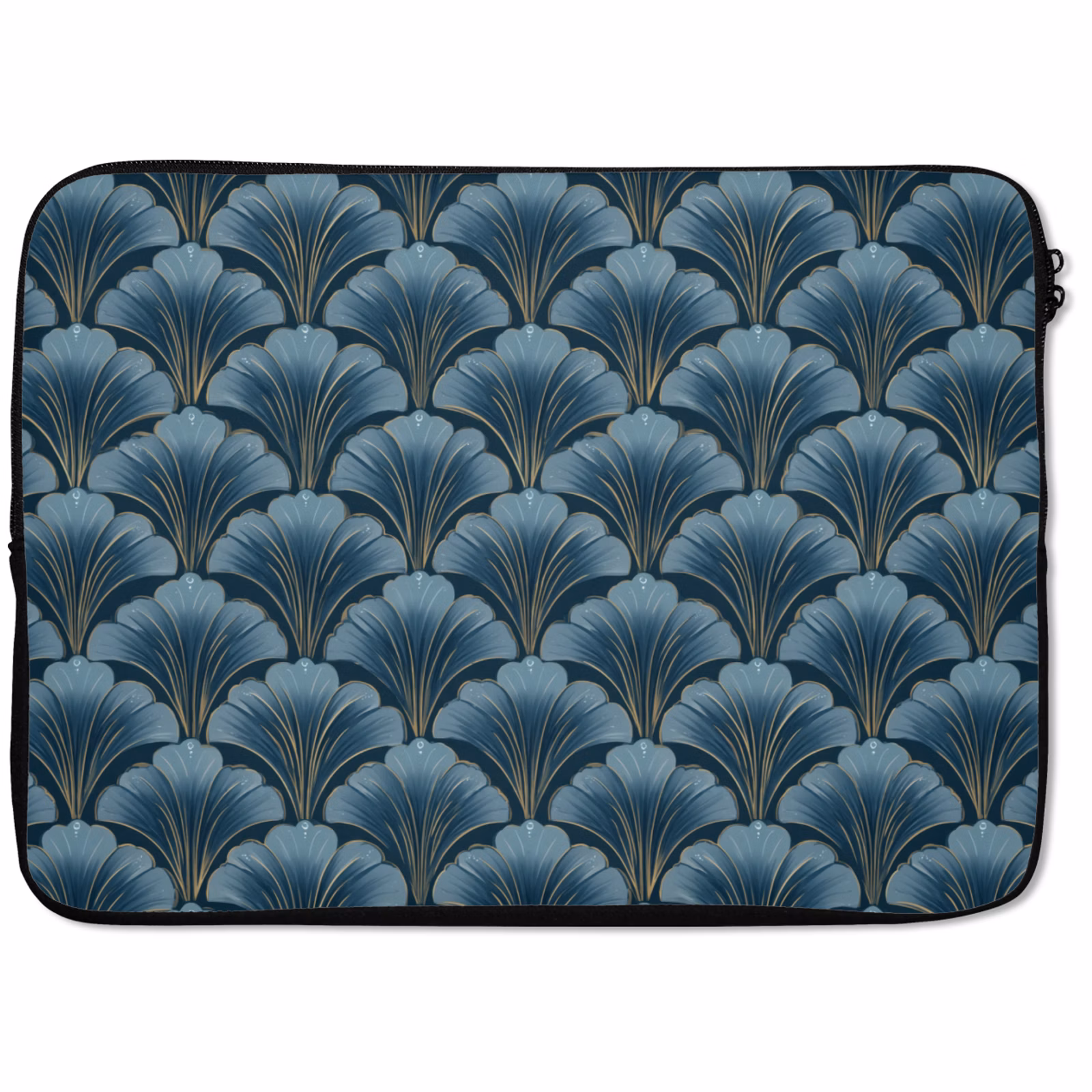 Laptophoes - Patroon - Ginkgoblad - Blauw — 1