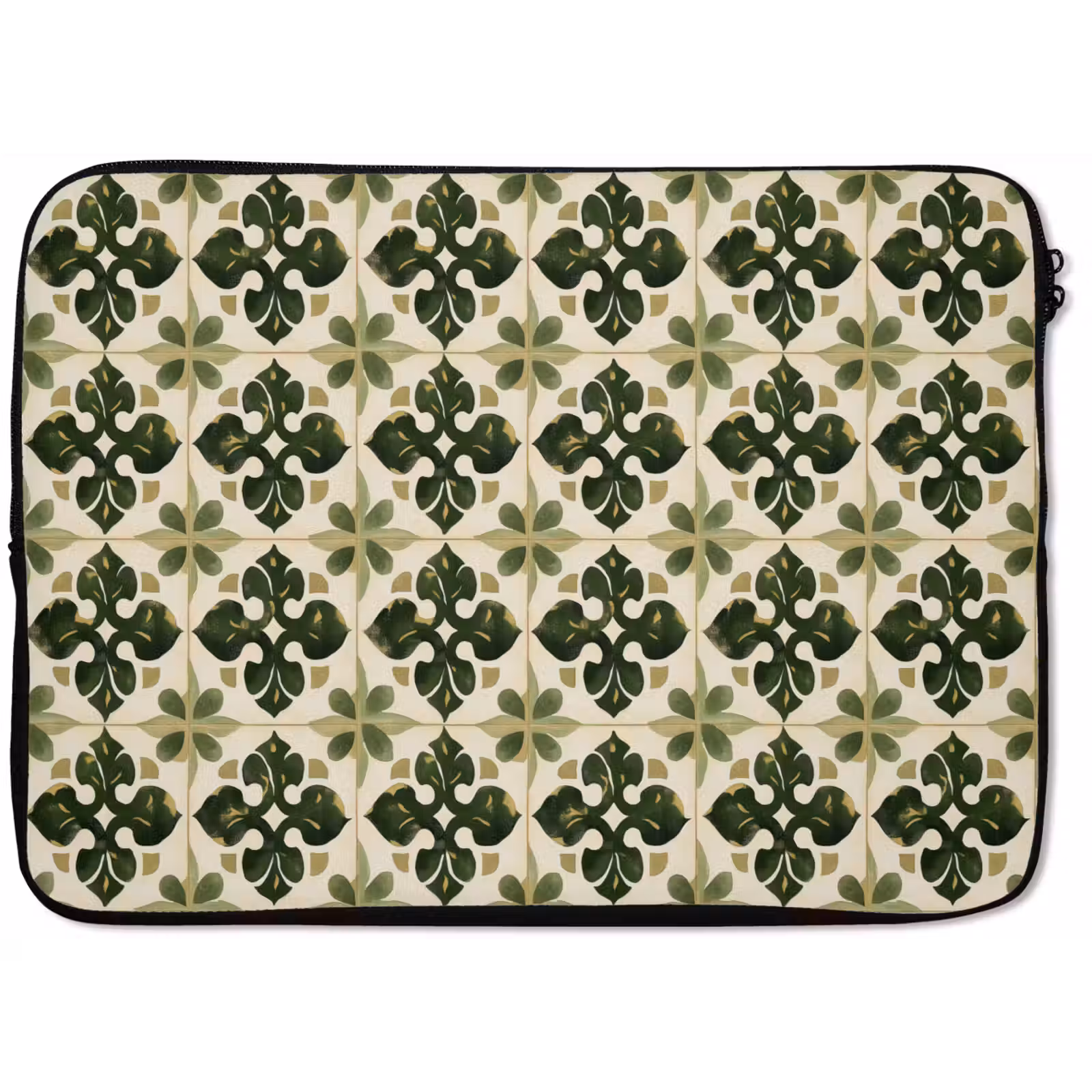 Laptophoes - Patroon - Tegel - Groen — 1