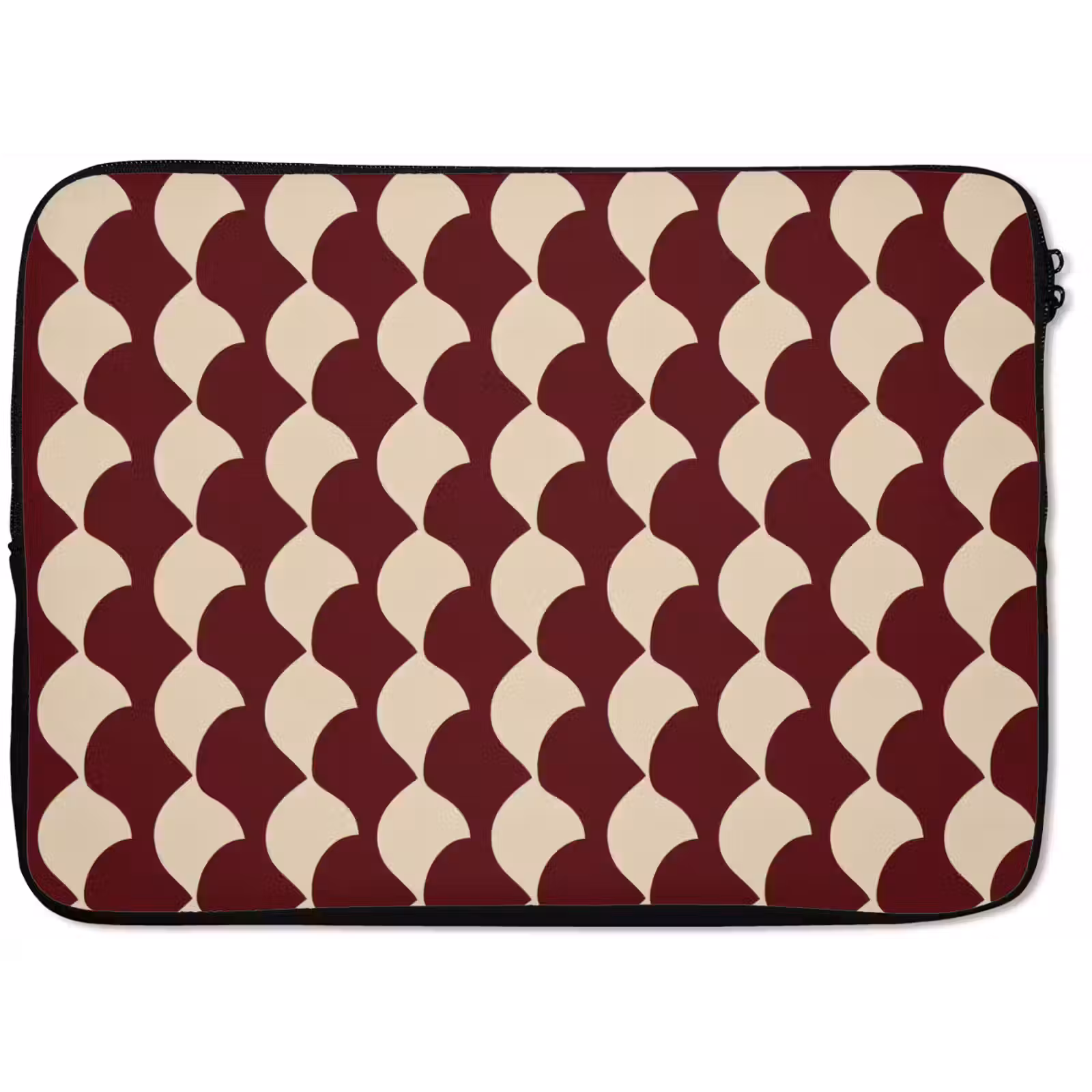Laptophoes - Rood - Tegelpatroon - Crème — 1