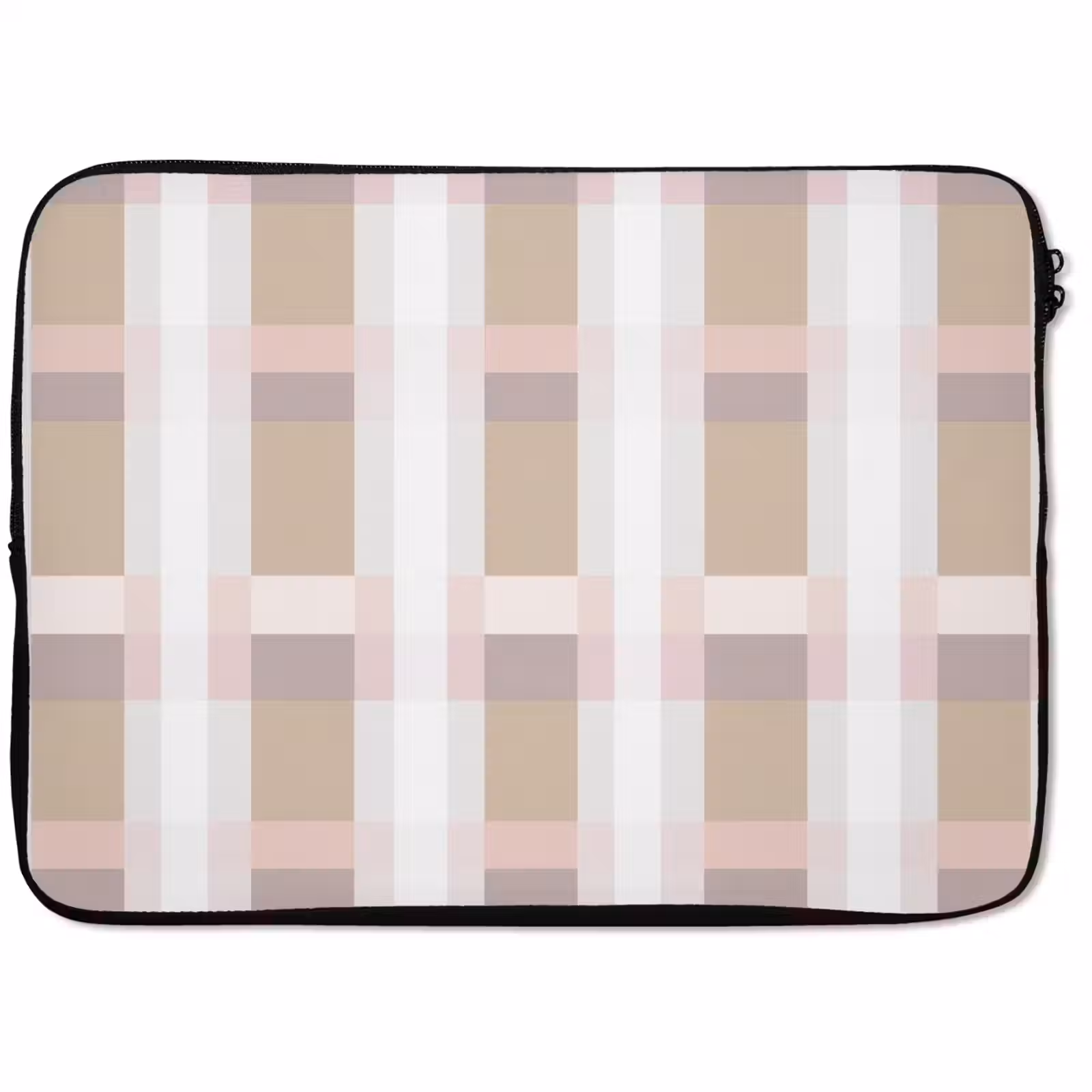 Laptophoes - Ruitpatroon - Aardetinten - Minimalistisch — 1
