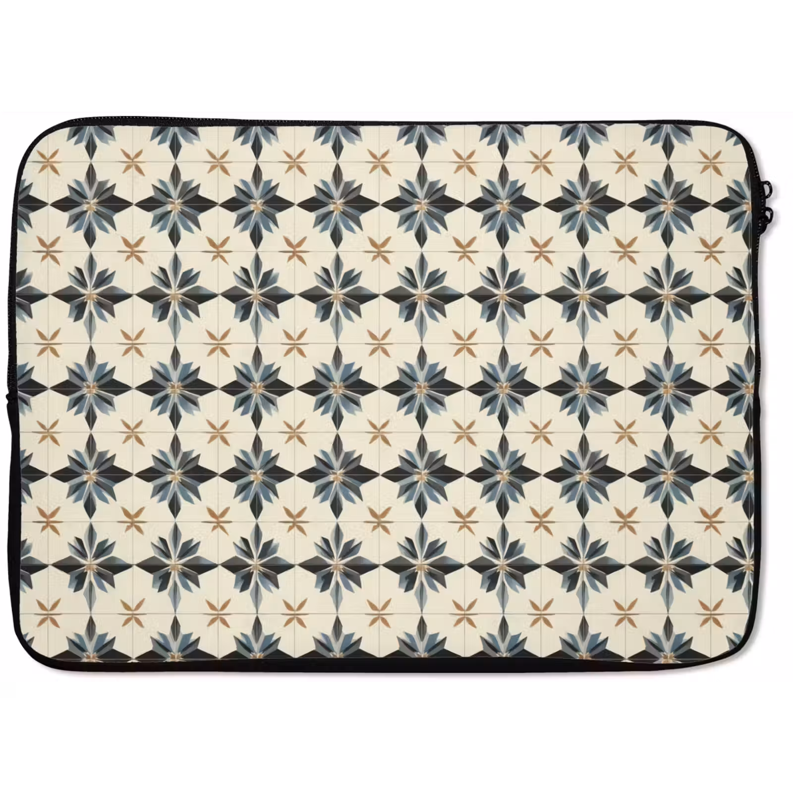 Laptophoes - Sierlijk - Ornament - Blauw — 1