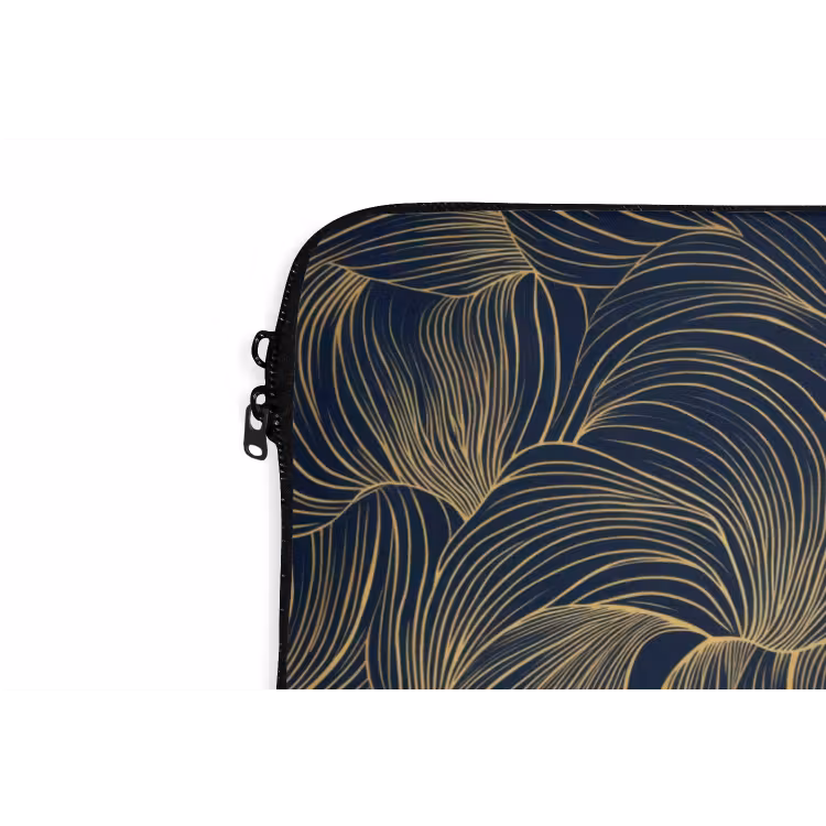 Laptophoes - Abstract - Lijnen - Blauw - Goud — 6