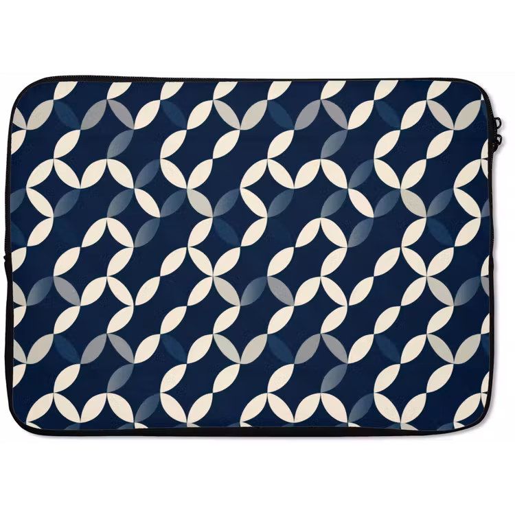 Laptophoes - Abstract - Patroon - Blauw — 1