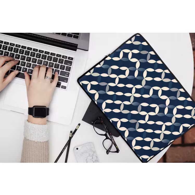 Laptophoes - Abstract - Patroon - Blauw — 3
