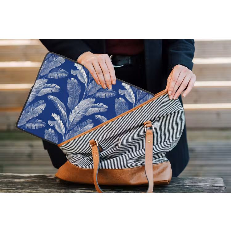 Laptophoes - Blad - Palm - Blauw — 4