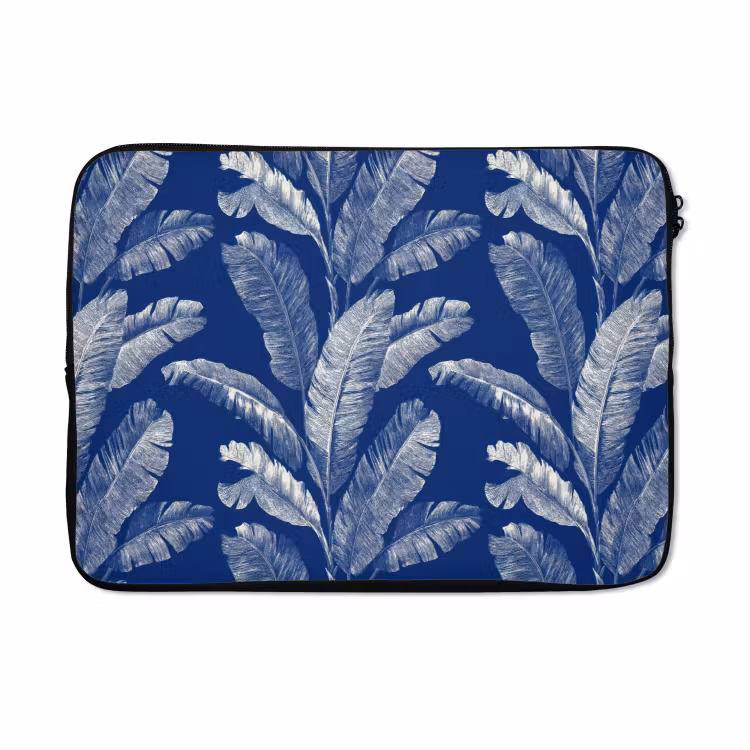 Laptophoes - Blad - Palm - Blauw — 5