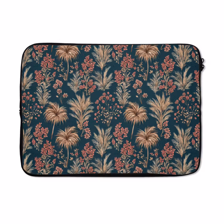 Laptophoes - Botanisch - Patroon - Blauw — 5