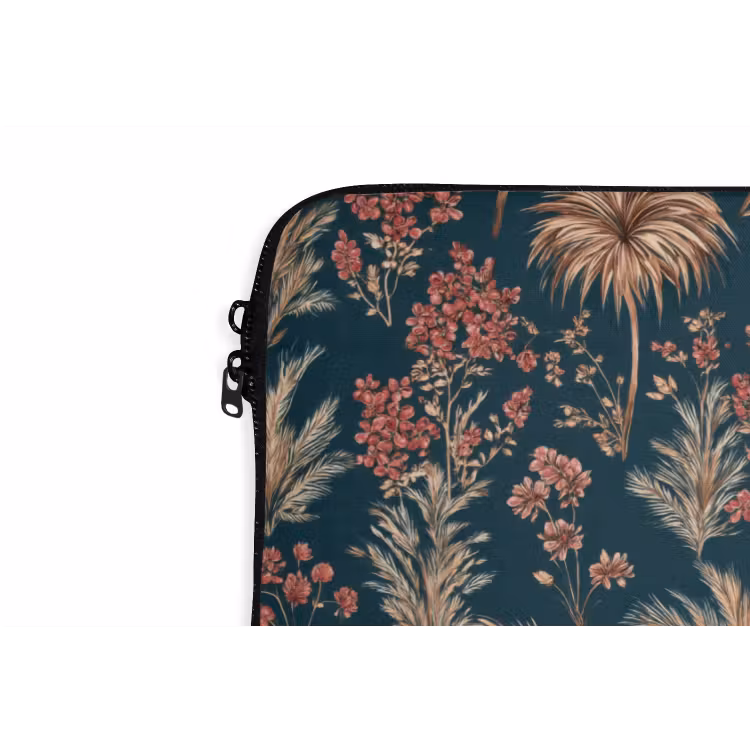 Laptophoes - Botanisch - Patroon - Blauw — 6