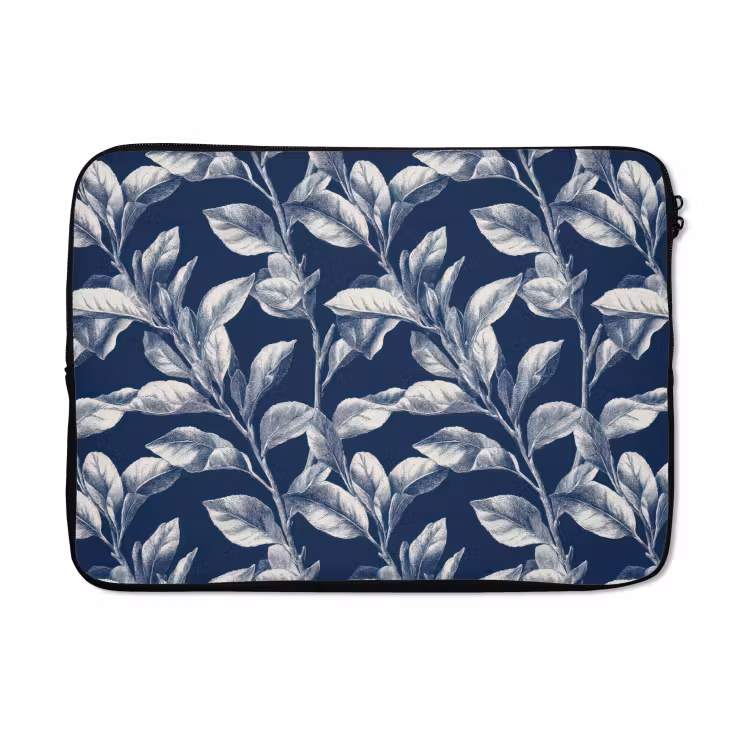 Laptophoes - Botanisch - Patroon - Blauw — 5
