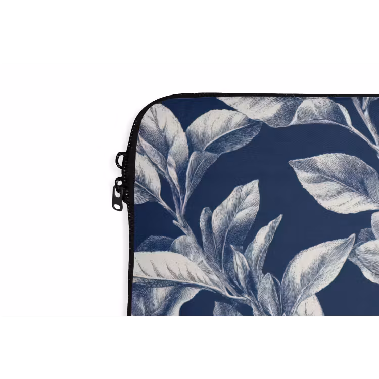 Laptophoes - Botanisch - Patroon - Blauw — 6