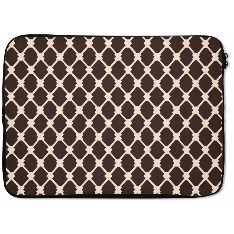 Laptophoes - Bruin - Ruitpatroon - Geometrisch — 1