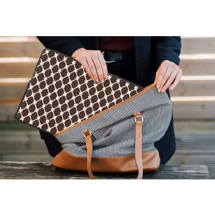 Laptophoes - Bruin - Ruitpatroon - Geometrisch — 4