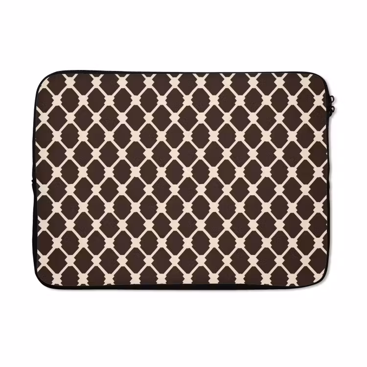 Laptophoes - Bruin - Ruitpatroon - Geometrisch — 5
