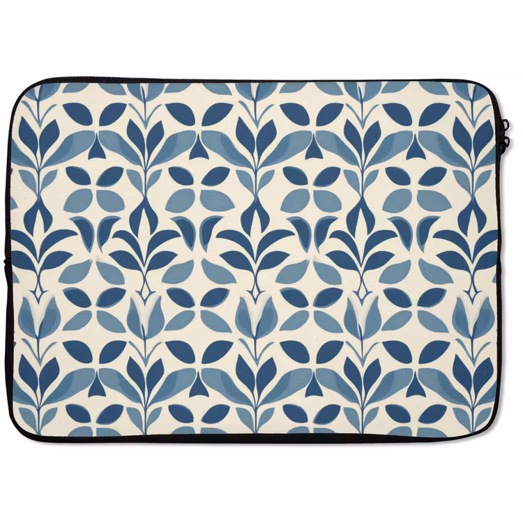 Laptophoes - Flora - Modern - Blauw — 1