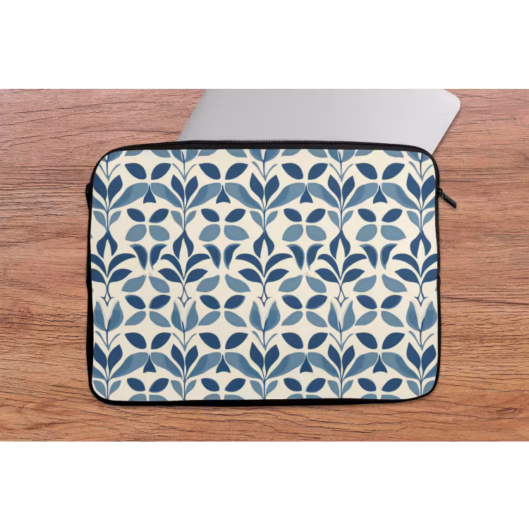 Laptophoes - Flora - Modern - Blauw — 2