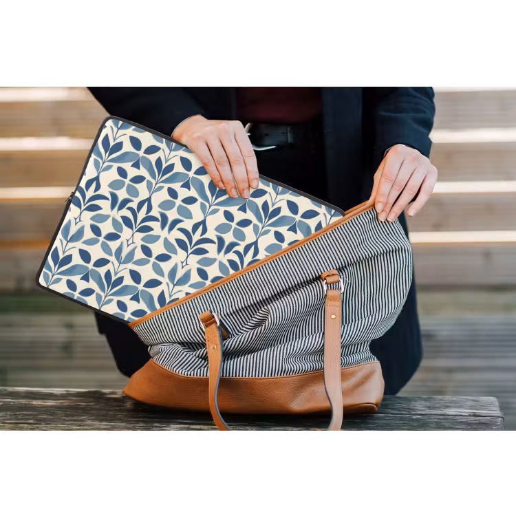 Laptophoes - Flora - Modern - Blauw — 4