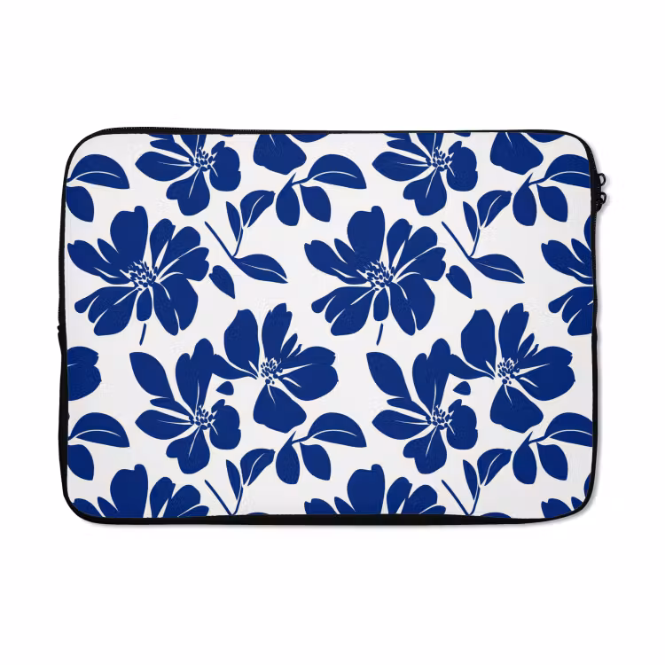 Laptophoes - Floraal - Modern - Blauw — 5