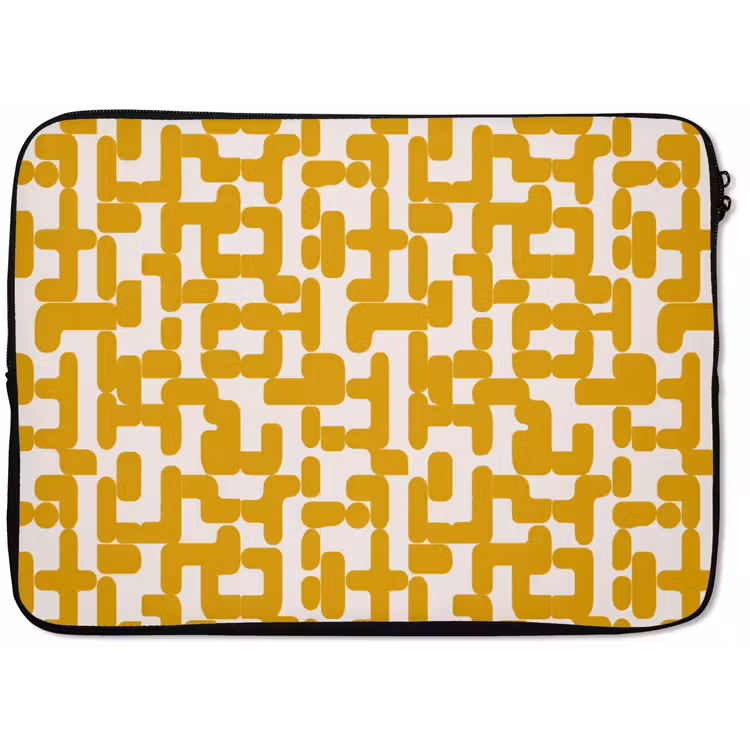 Laptophoes - Geel - Beige - Patroon — 1