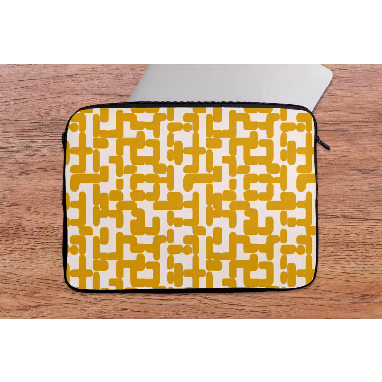 Laptophoes - Geel - Beige - Patroon — 2