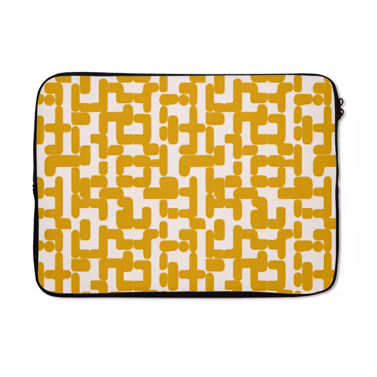 Laptophoes - Geel - Beige - Patroon — 5
