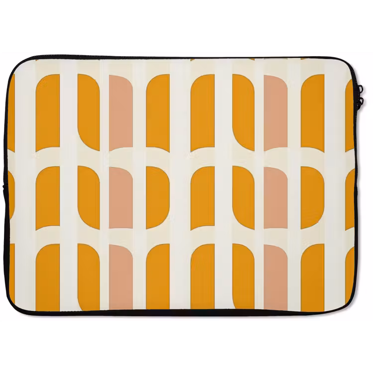 Laptophoes - Geometrisch - Patroon - Geel - Roze — 1