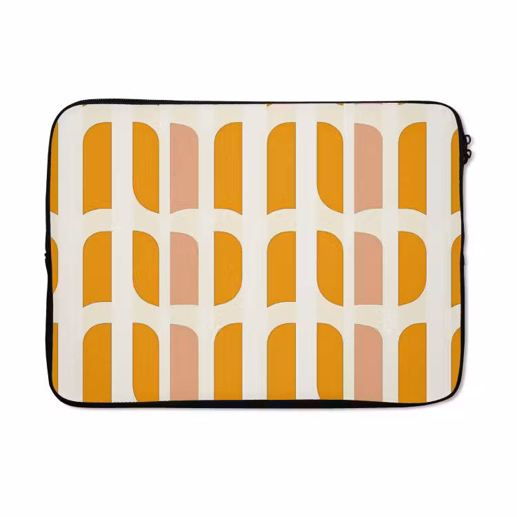Laptophoes - Geometrisch - Patroon - Geel - Roze — 5