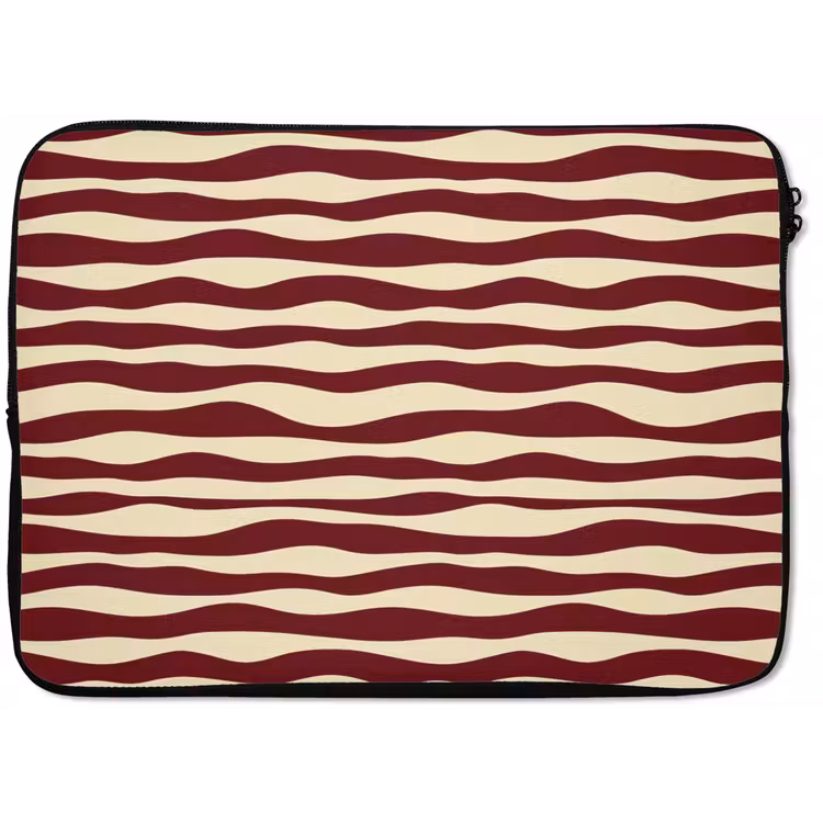 Laptophoes - Golven - Rood - Patroon - Crème — 1