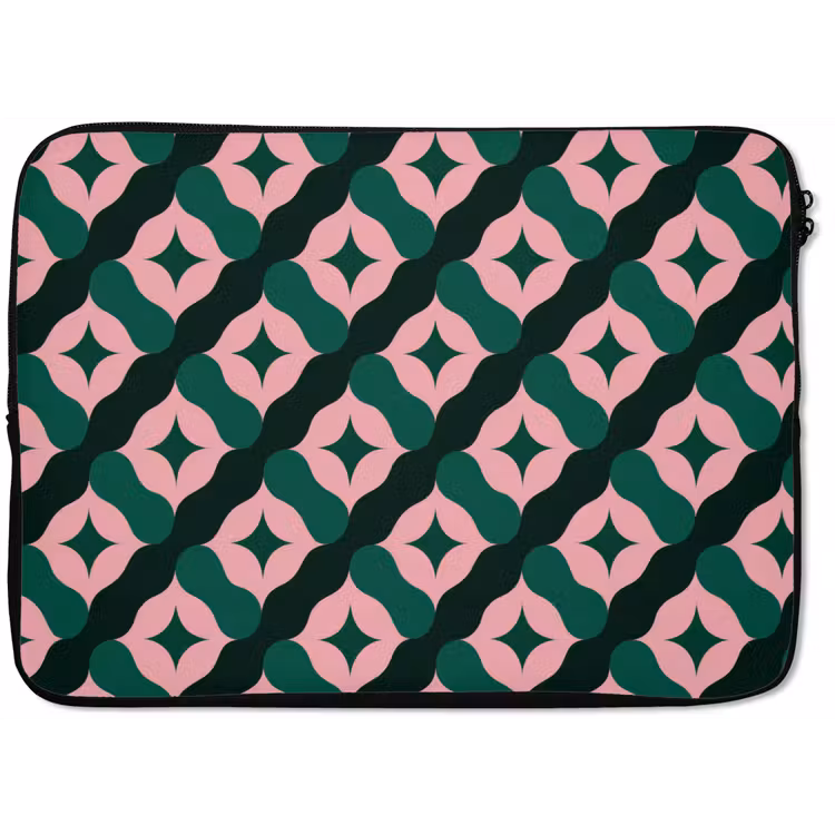 Laptophoes - Groen - Roze - Retro - Sterren — 1