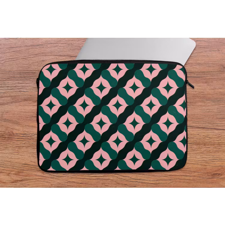 Laptophoes - Groen - Roze - Retro - Sterren — 2