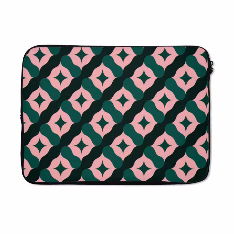 Laptophoes - Groen - Roze - Retro - Sterren — 5