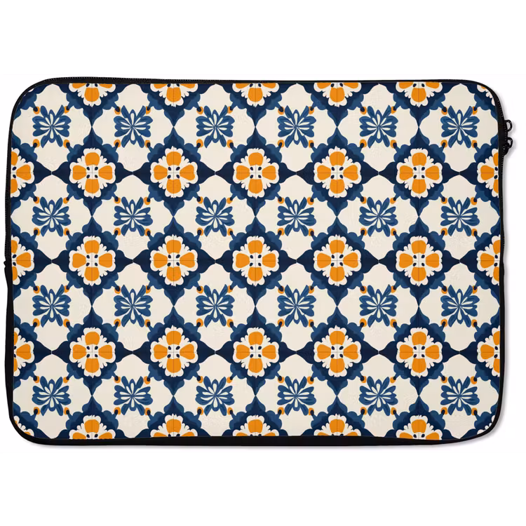 Laptophoes - Klassiek - Geometrisch - Blauw — 1