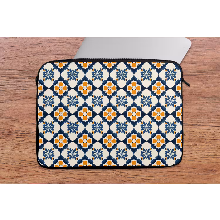 Laptophoes - Klassiek - Geometrisch - Blauw — 2