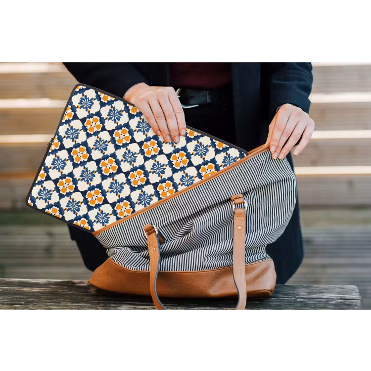 Laptophoes - Klassiek - Geometrisch - Blauw — 4