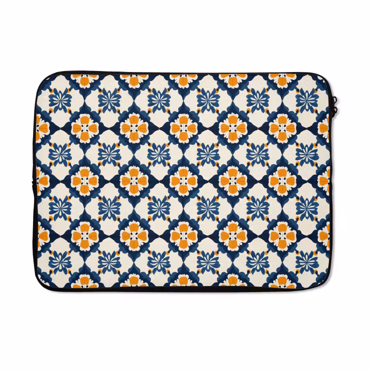 Laptophoes - Klassiek - Geometrisch - Blauw — 5