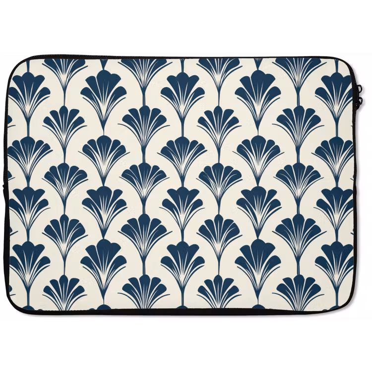 Laptophoes - Klassiek - Motief - Blauw — 1