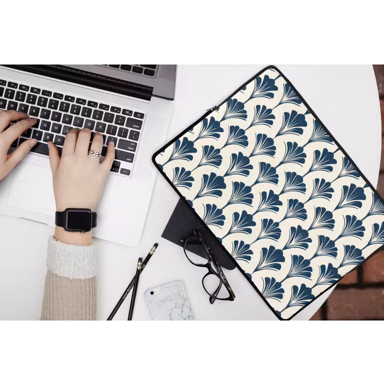 Laptophoes - Klassiek - Motief - Blauw — 3
