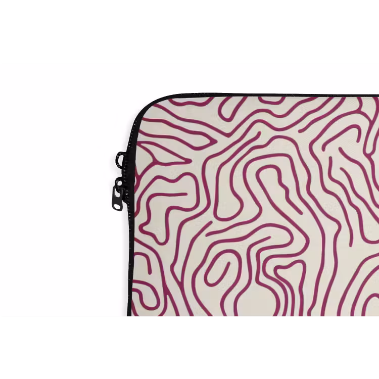 Laptophoes - Kronkelende lijn - Magenta - Crème — 6