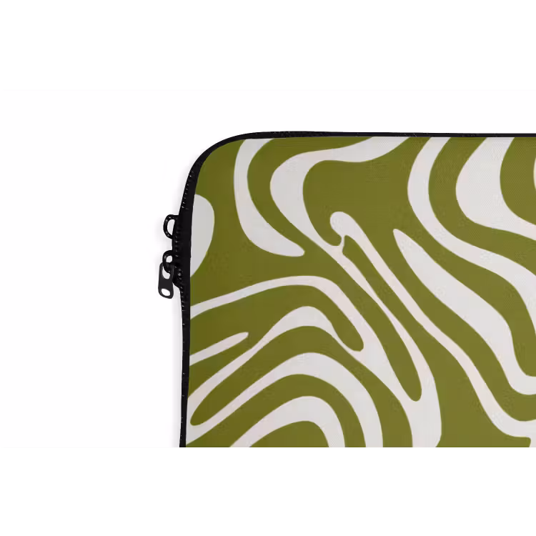 Laptophoes - Lijnpatroon - Groen - Organisch — 6