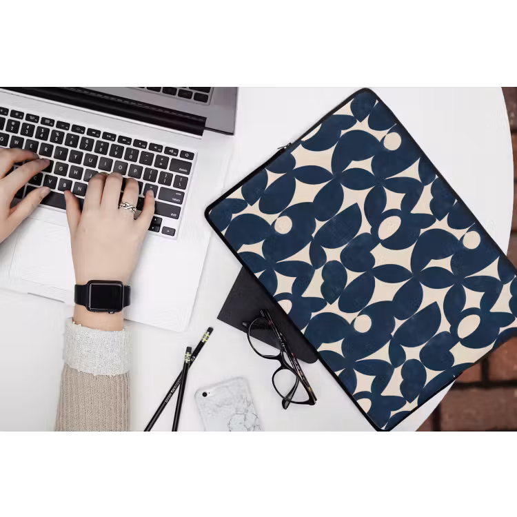 Laptophoes - Modern - Geometrisch - Blauw — 3
