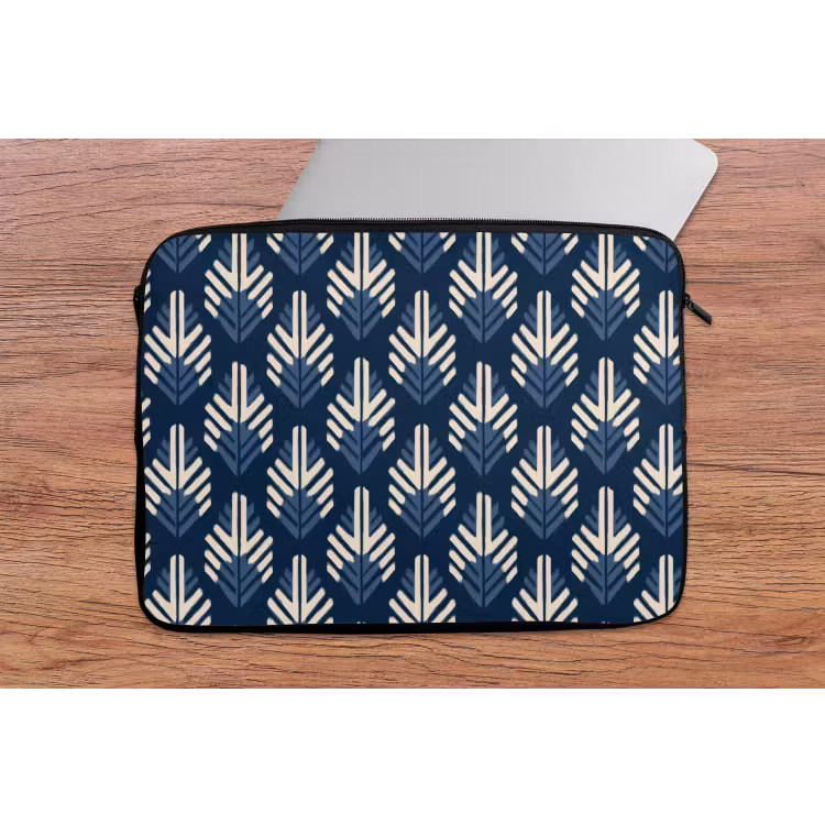 Laptophoes - Modern - Patroon - Blauw — 2