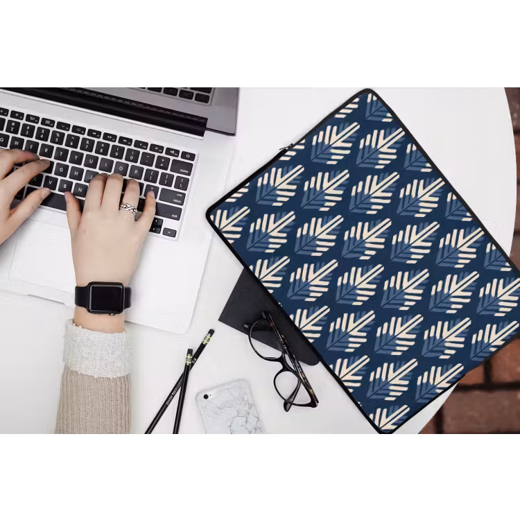 Laptophoes - Modern - Patroon - Blauw — 3