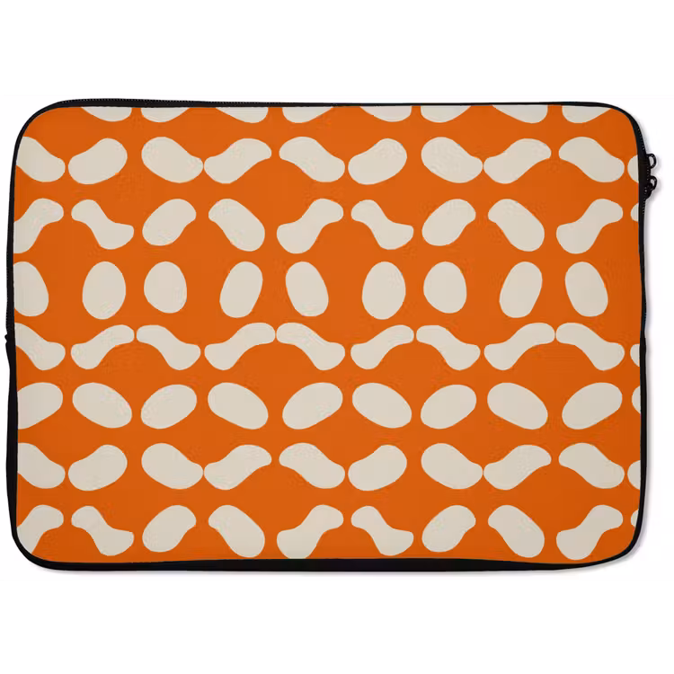 Laptophoes - Oranje - Organische vormen - Wit — 1