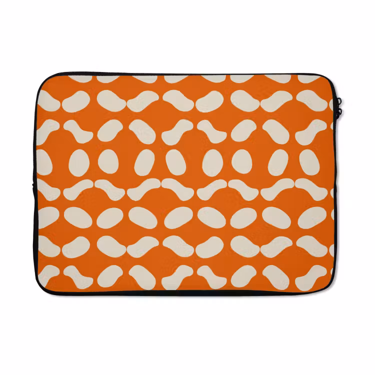 Laptophoes - Oranje - Organische vormen - Wit — 5