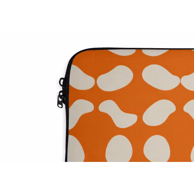 Laptophoes - Oranje - Organische vormen - Wit — 6